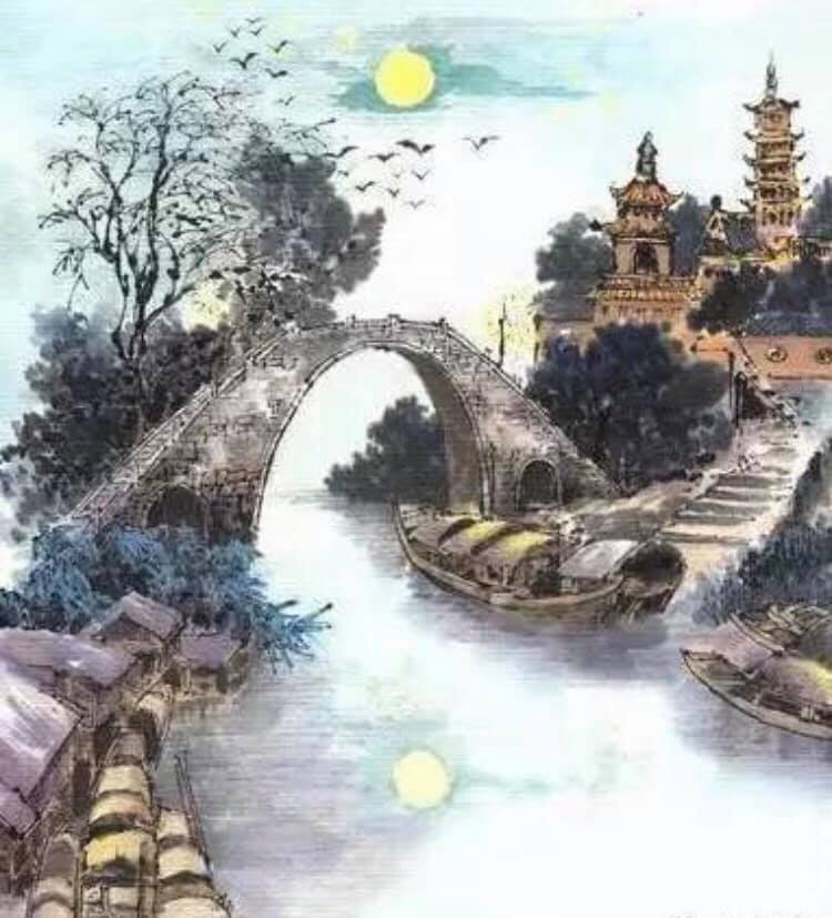 楊先生の漢詩朗読(その14 蘇州にある寒山寺を題材にした漢詩、張継の「楓橋夜泊」)